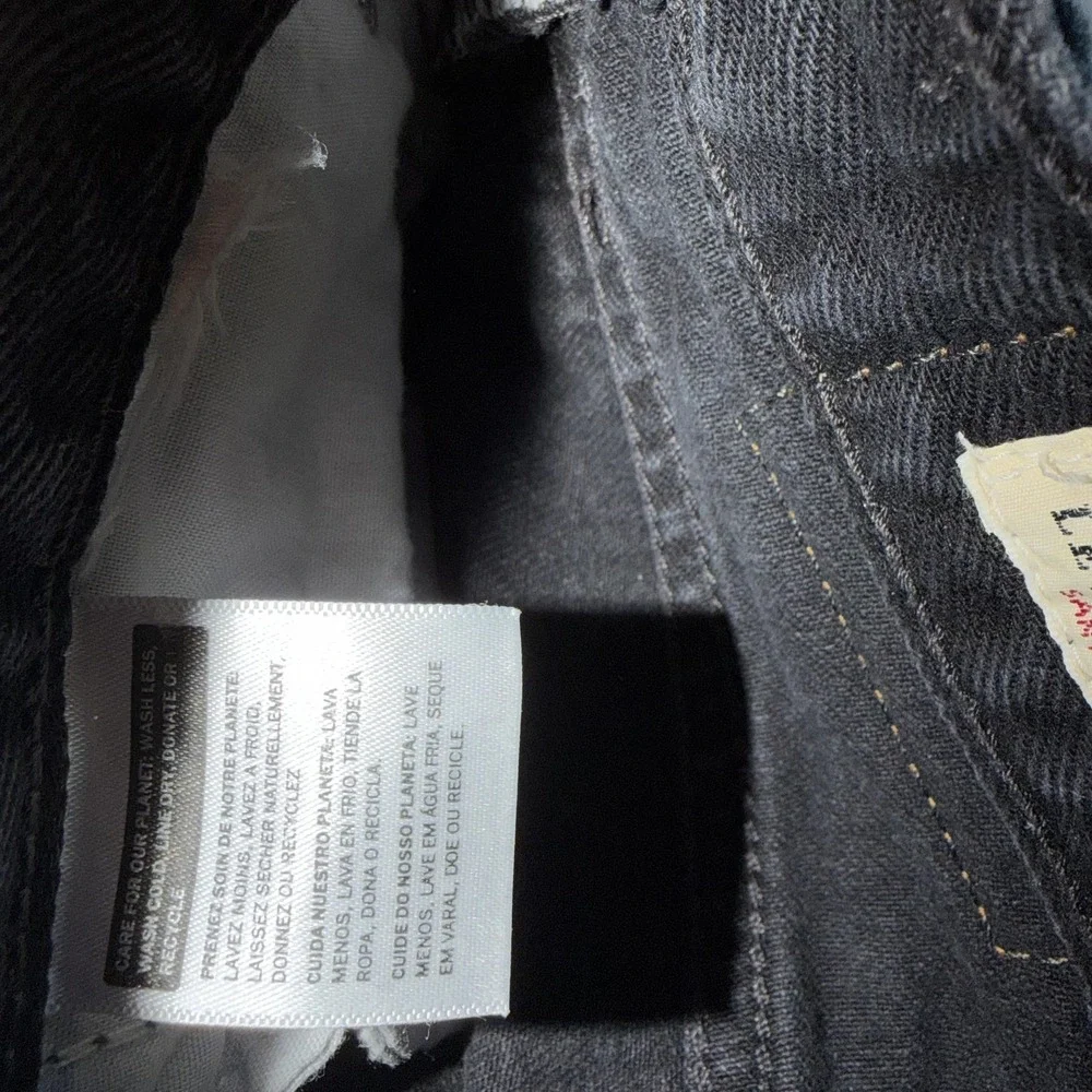 Levis Premium Dad Jeans 24 Black‎ High Rise Relaxed Straight Leg Womens Denim